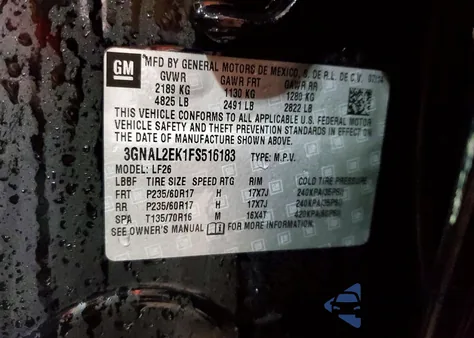 2015 Chevrolet Captiva Ls z USA, uszkodzony, nr VIN 3GNAL2EK1FS516183